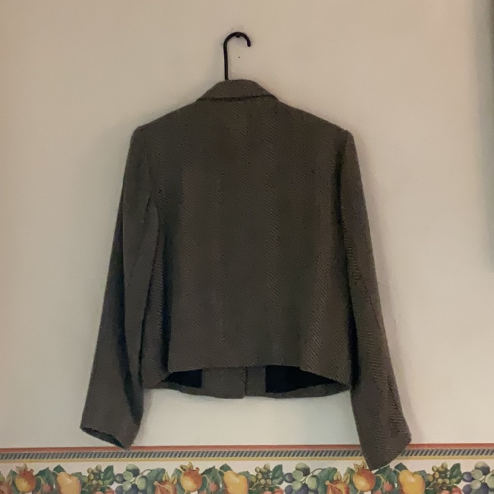Vintage Laura Scott Cropped Textured Blazer, Size 8, Black/Gray - Picture 2 of 6